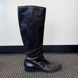 Stuart Weitzman Womens Black Leather Riding Knee High Boots Size 10.5